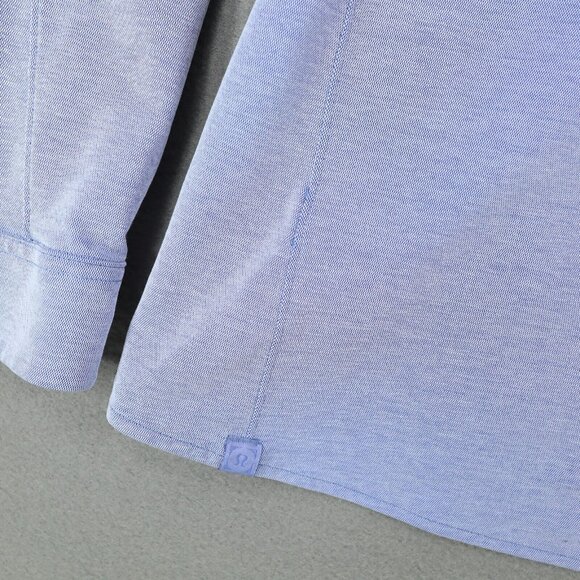 Lululemon Shirt Mens Large Blue Solid Button Up Pocket Live in Practice Stretch - Picture 5 of 7